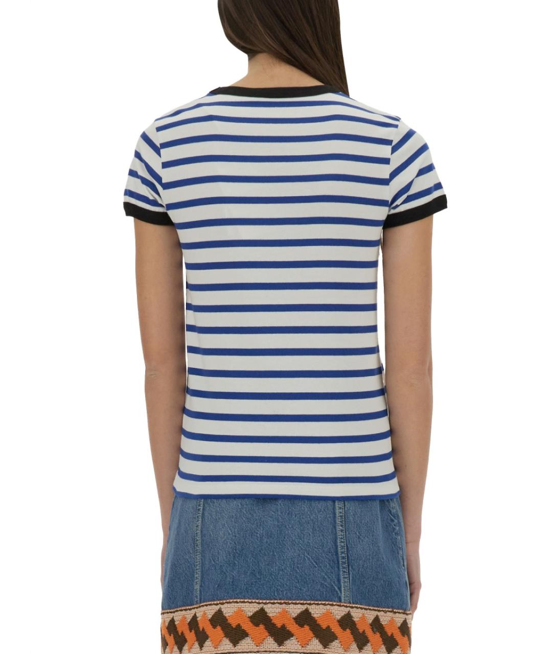 VALENTINO Синяя хлопковая футболка, фото 4