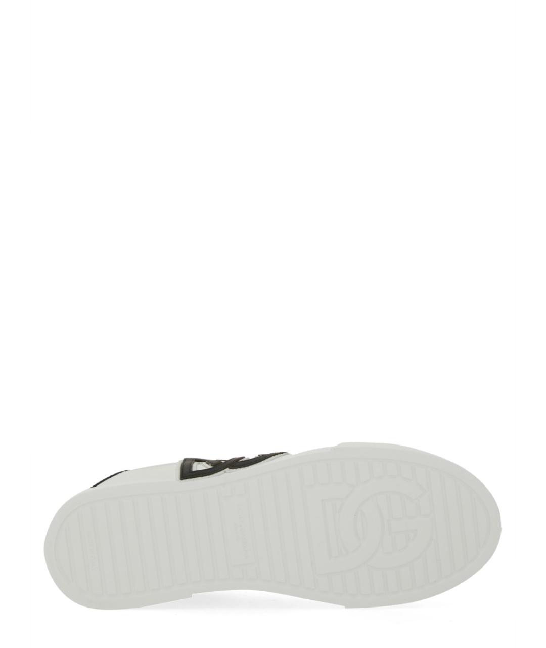 DOLCE&GABBANA Белые кожаные кеды, фото 3