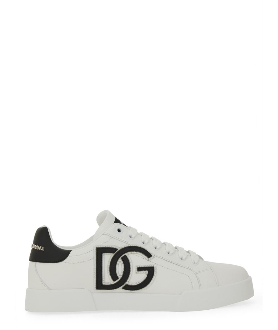 DOLCE&GABBANA Белые кожаные кеды, фото 1