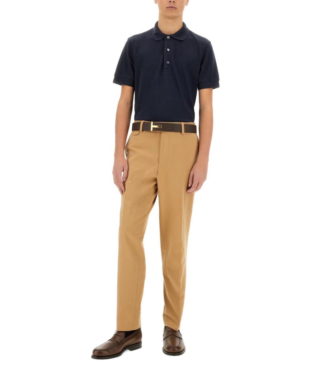 TOM FORD Синее поло с коротким рукавом, фото 3