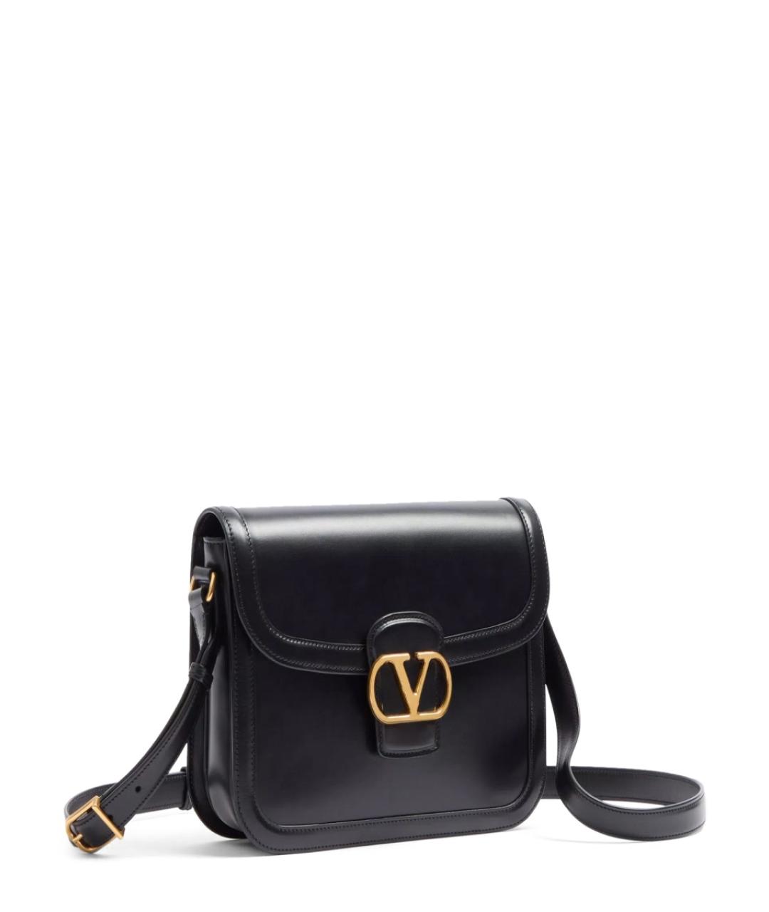 VALENTINO Черная кожаная сумка через плечо, фото 3