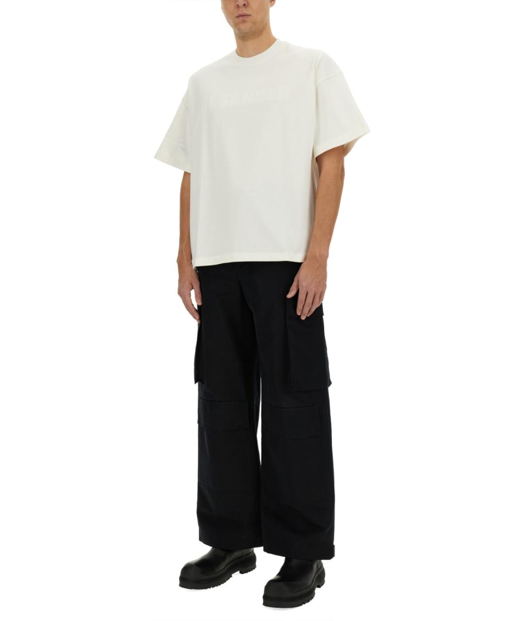 JIL SANDER Белая хлопковая футболка, фото 3