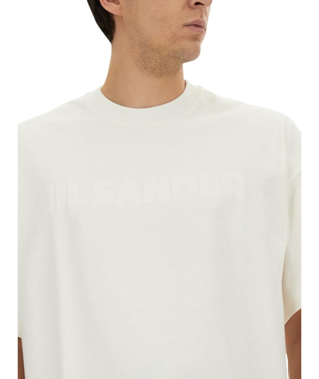 JIL SANDER Белая хлопковая футболка, фото 5