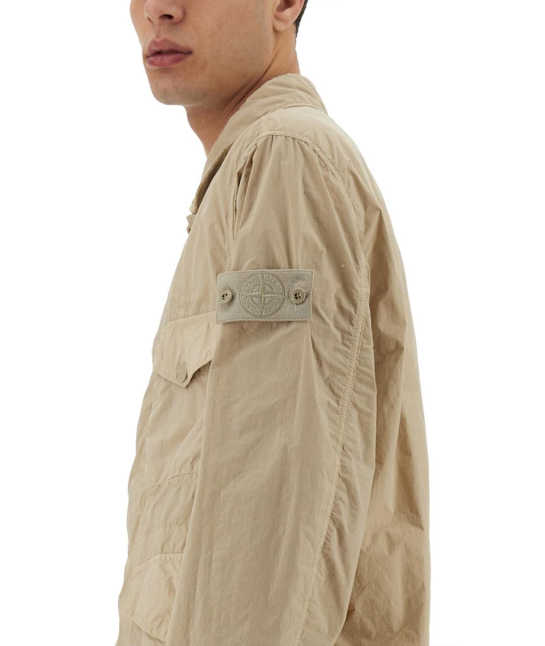 STONE ISLAND Бежевая полиамидовая куртка, фото 5