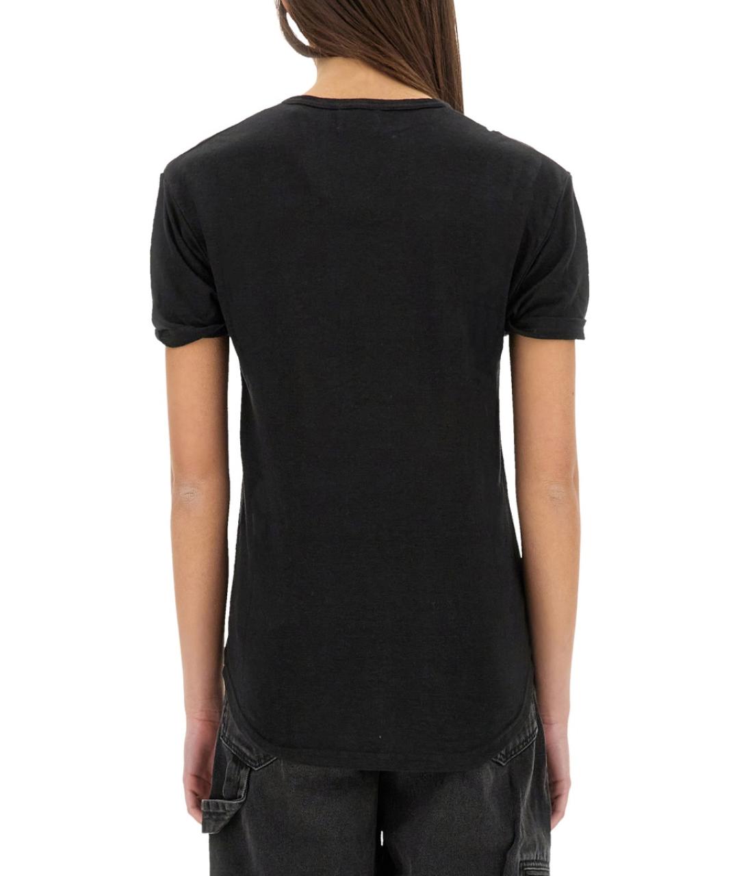 ISABEL MARANT ETOILE Черная льняная футболка, фото 4