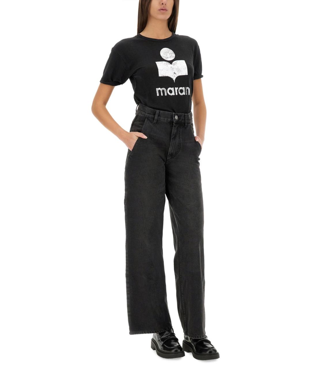 ISABEL MARANT ETOILE Черная льняная футболка, фото 3
