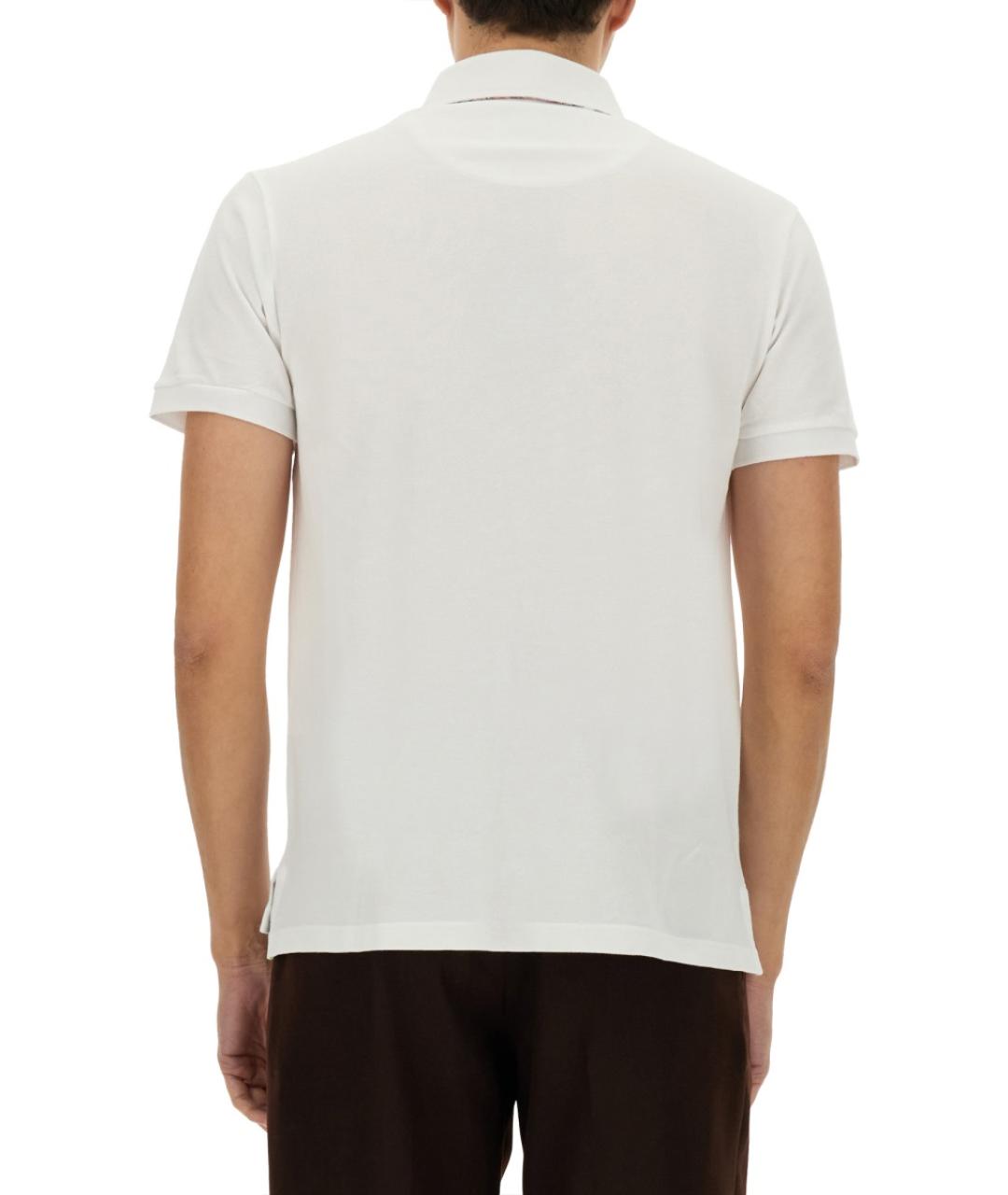 ETRO Белое хлопковое поло с коротким рукавом, фото 4