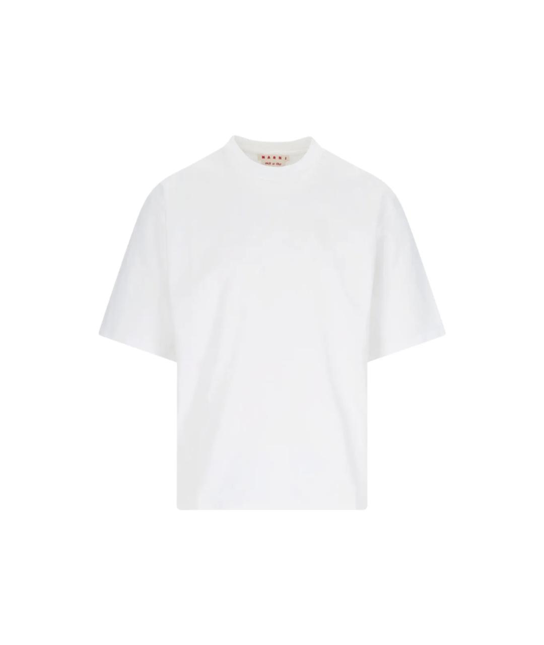 MARNI Белая хлопковая футболка, фото 1