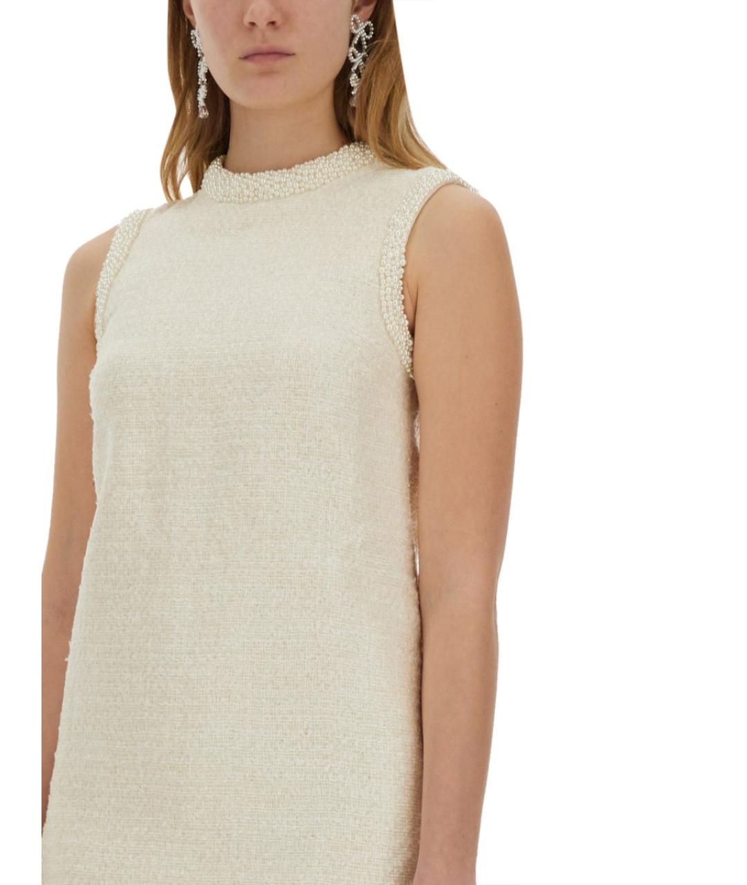 SELF-PORTRAIT Белое синтетическое повседневное платье, фото 5