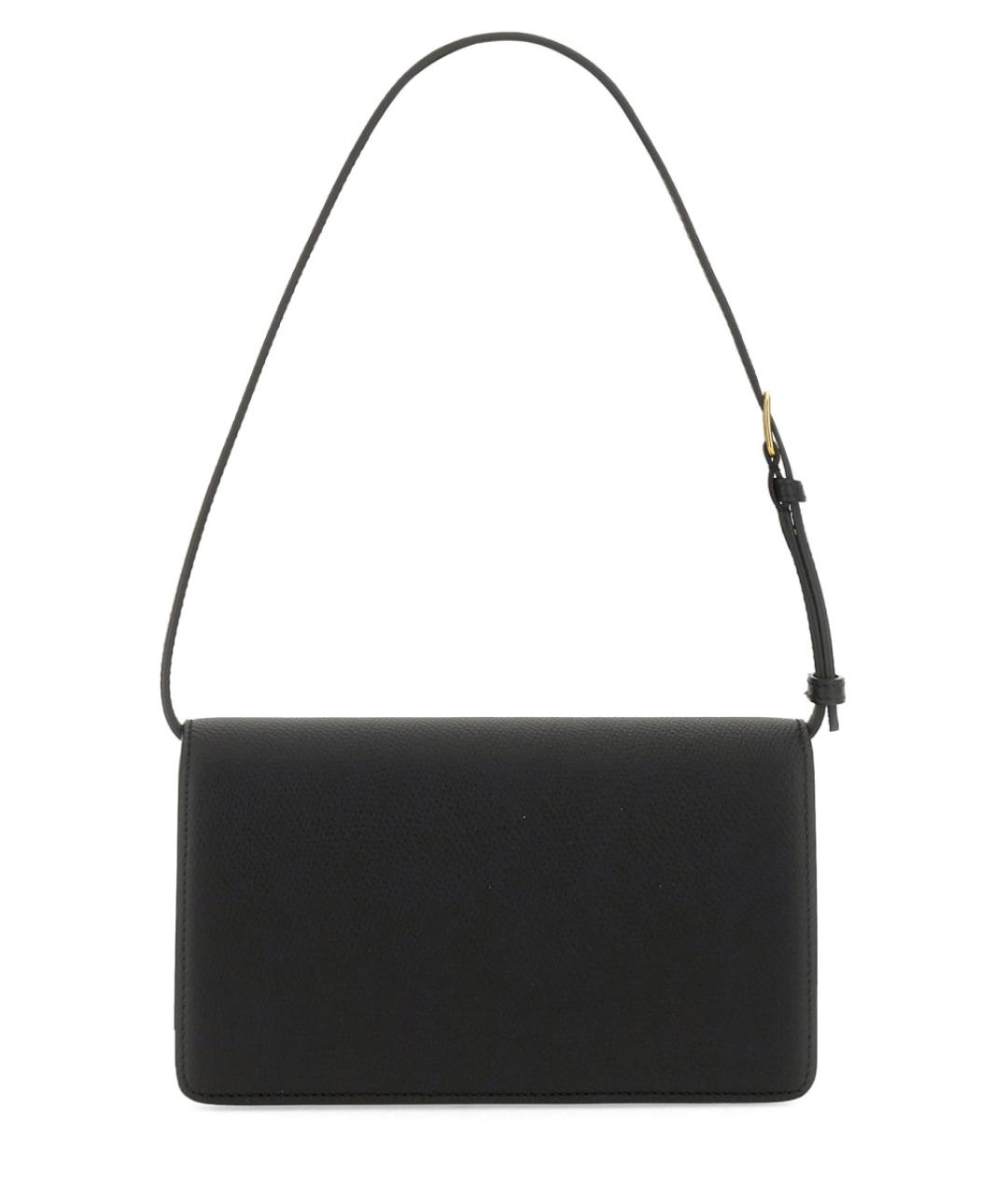 VALENTINO Черная кожаная сумка через плечо, фото 2
