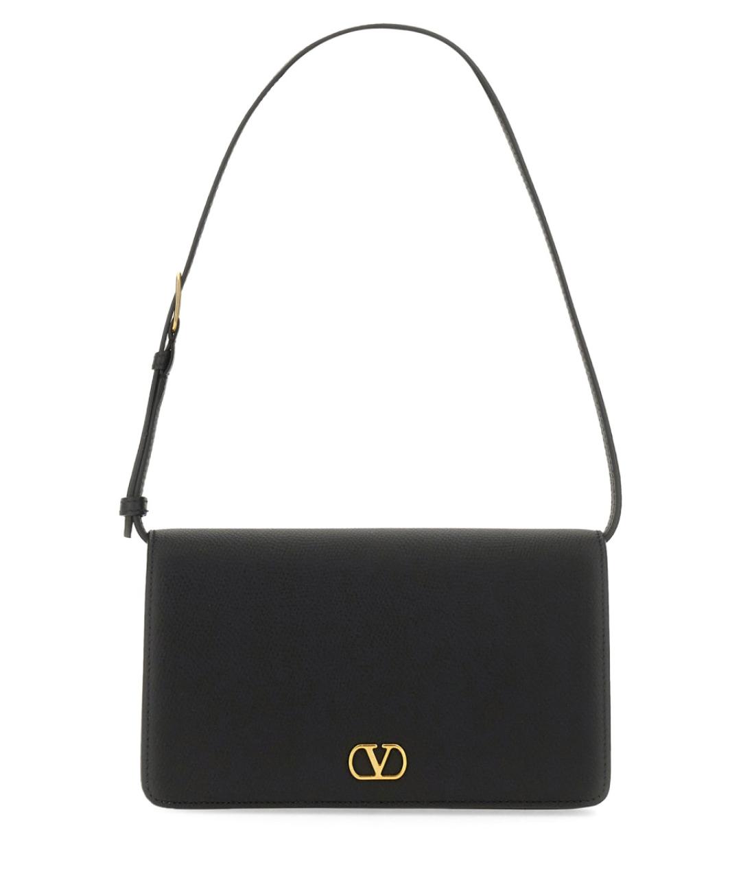 VALENTINO Черная кожаная сумка через плечо, фото 1