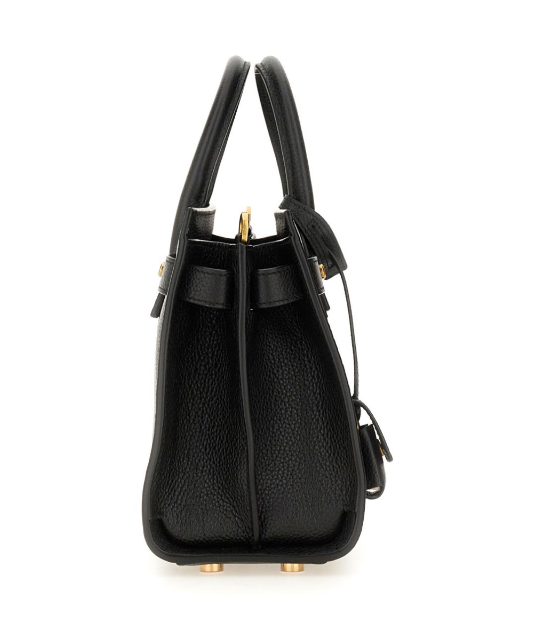 SAINT LAURENT Черная кожаная сумка тоут, фото 5