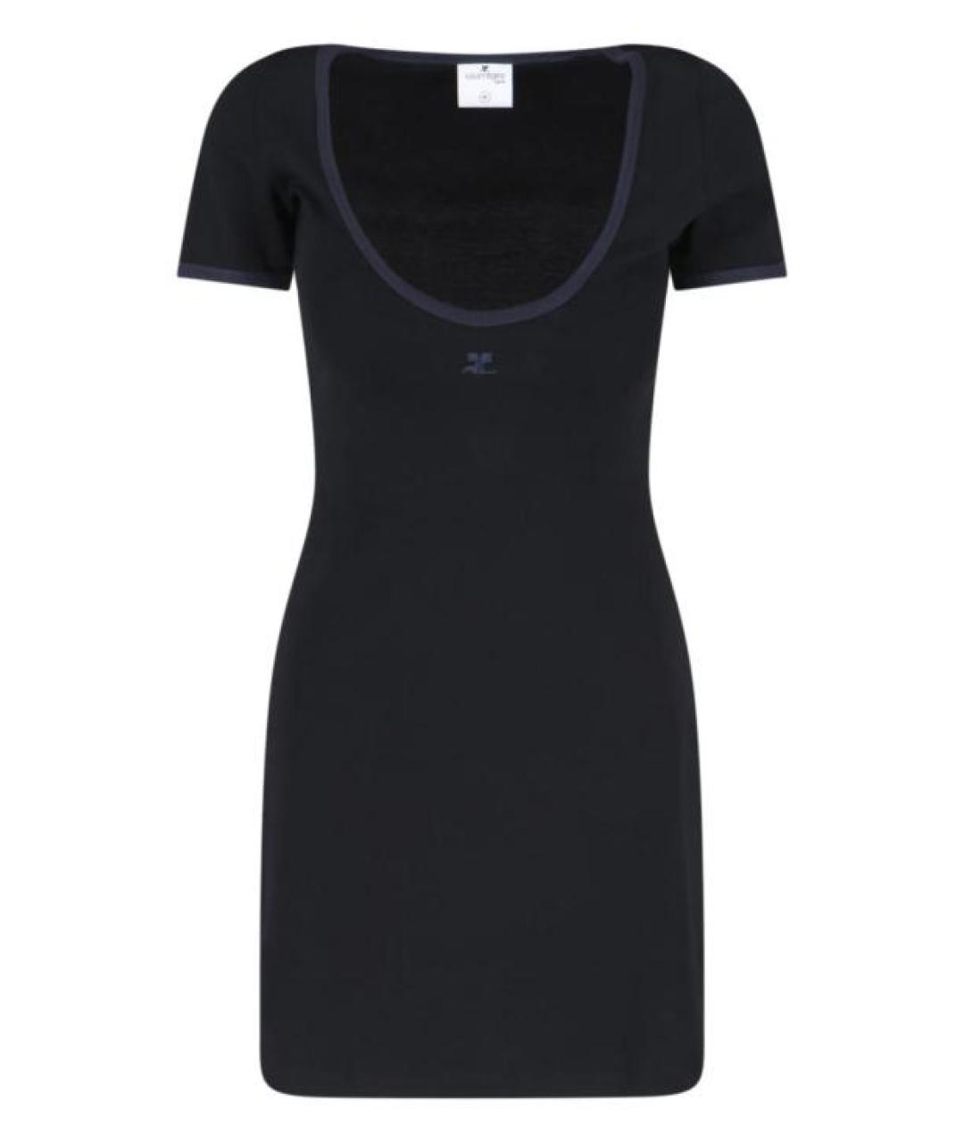 COURREGES Черное хлопковое повседневное платье, фото 1