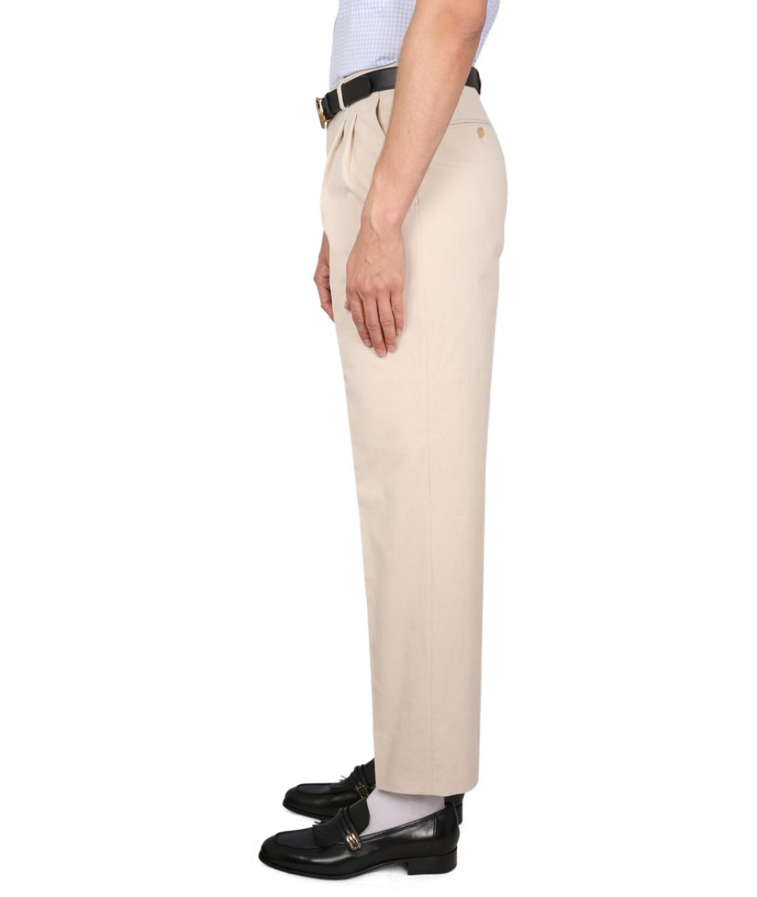 GUCCI Бежевые хлопковые повседневные брюки, фото 4