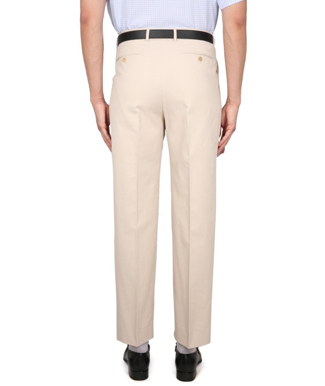 GUCCI Бежевые хлопковые повседневные брюки, фото 5