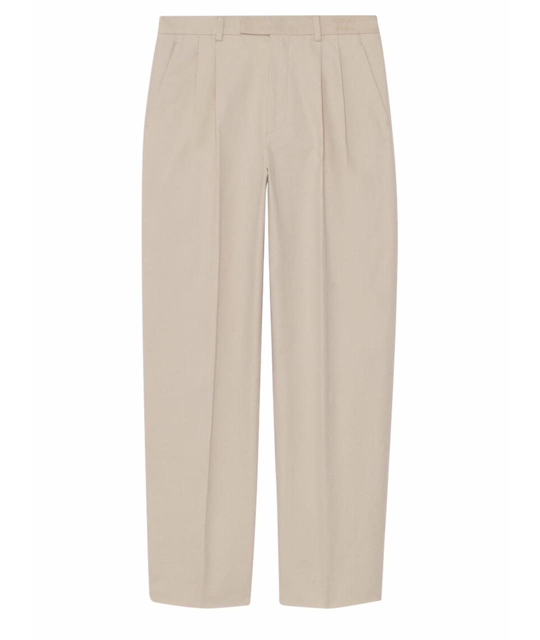 GUCCI Бежевые хлопковые повседневные брюки, фото 1