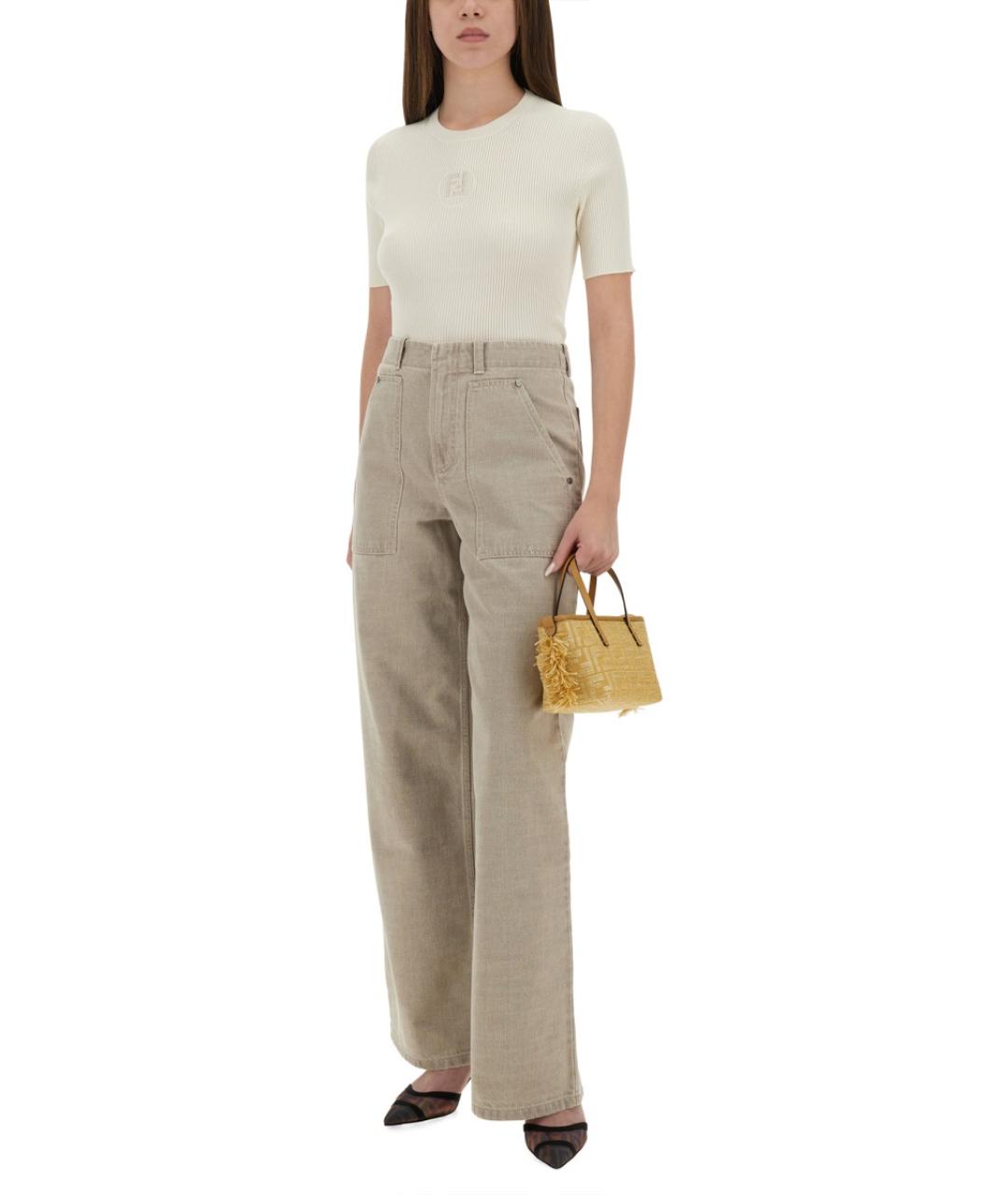 FENDI Белая хлопковая футболка, фото 3