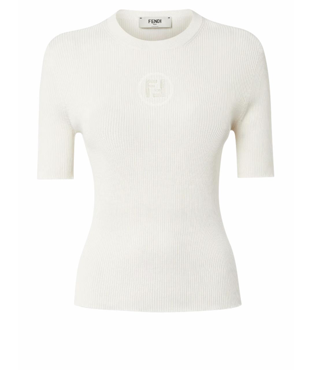 FENDI Белая хлопковая футболка, фото 1