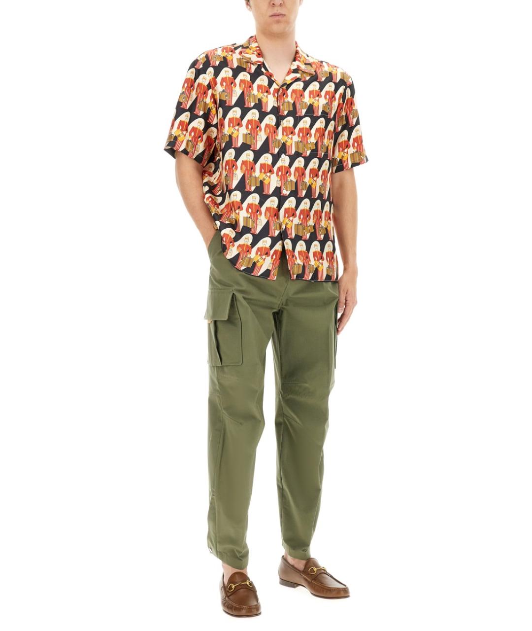 GUCCI Зеленые хлопковые повседневные брюки, фото 3