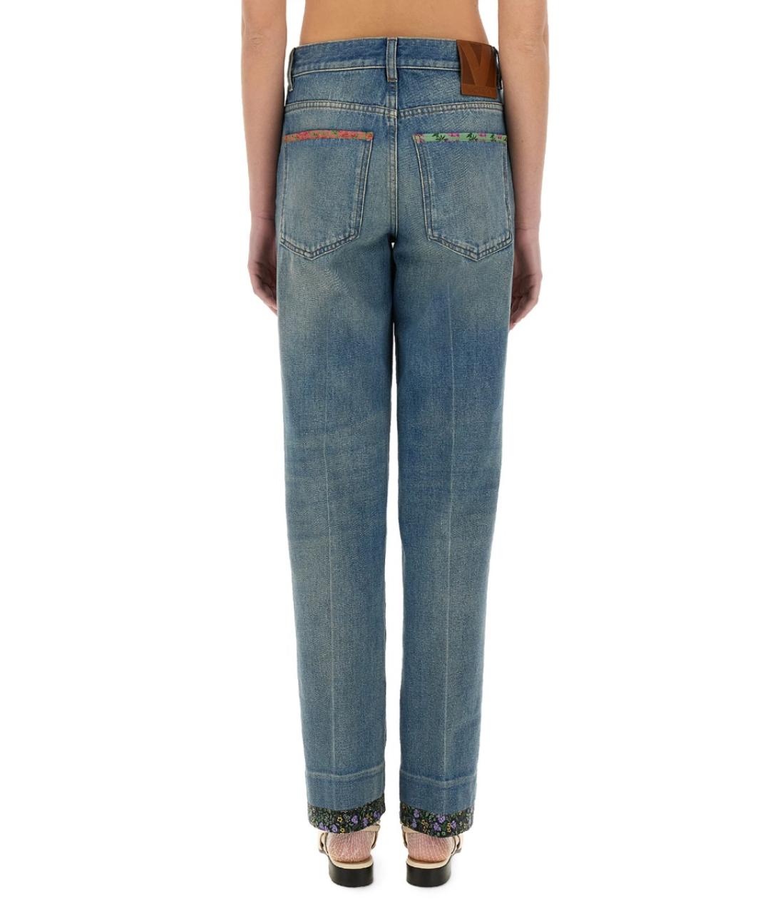 VALENTINO Синие хлопковые прямые джинсы, фото 4