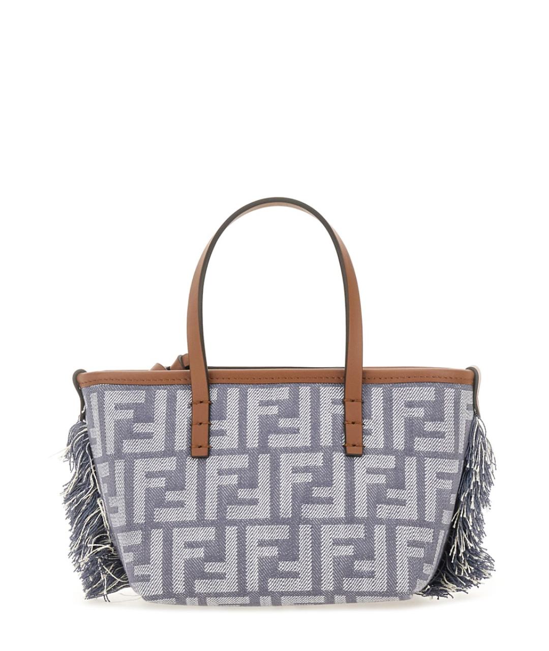 FENDI Голубая синтетическая сумка тоут, фото 1