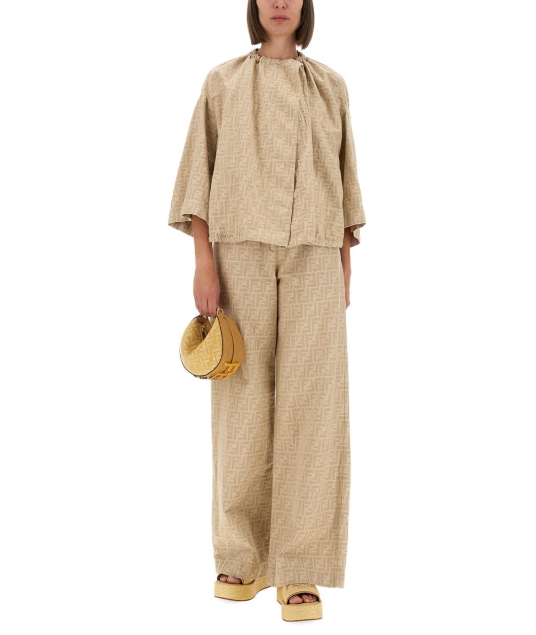 FENDI Бежевый хлопковый жакет/пиджак, фото 3