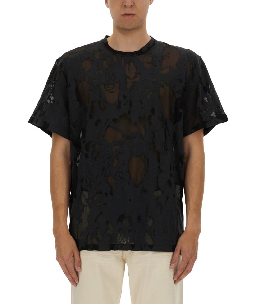 ALEXANDER MCQUEEN Черная хлопковая футболка, фото 2