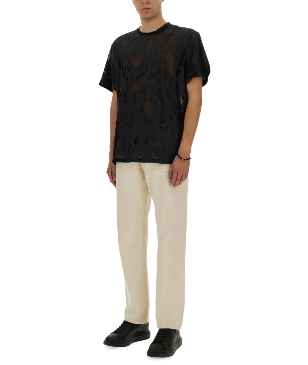 ALEXANDER MCQUEEN Черная хлопковая футболка, фото 3