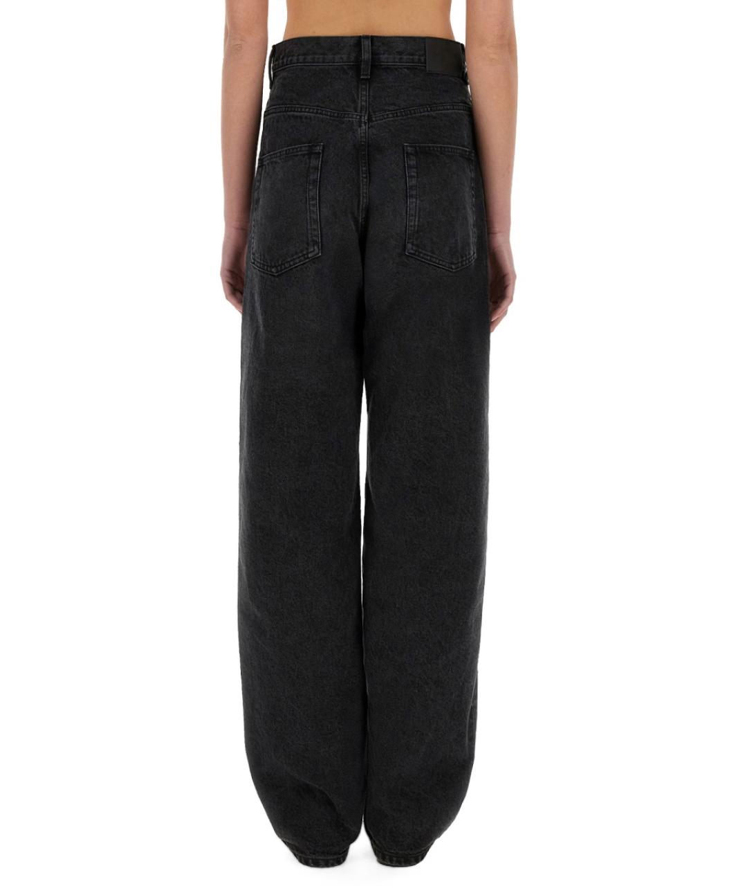 SAINT LAURENT Черные хлопковые прямые джинсы, фото 4
