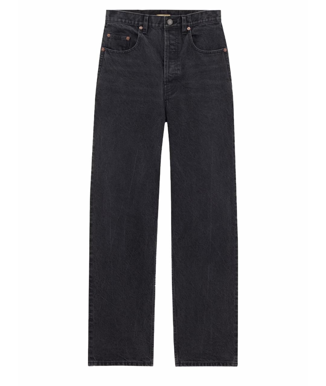 SAINT LAURENT Черные хлопковые прямые джинсы, фото 1
