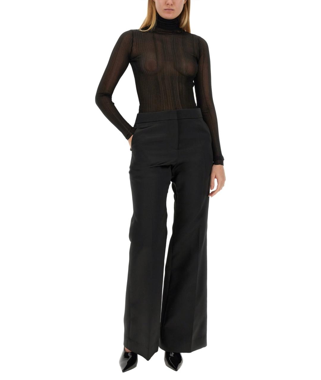 GIVENCHY Черные полиэстеровые прямые брюки, фото 3