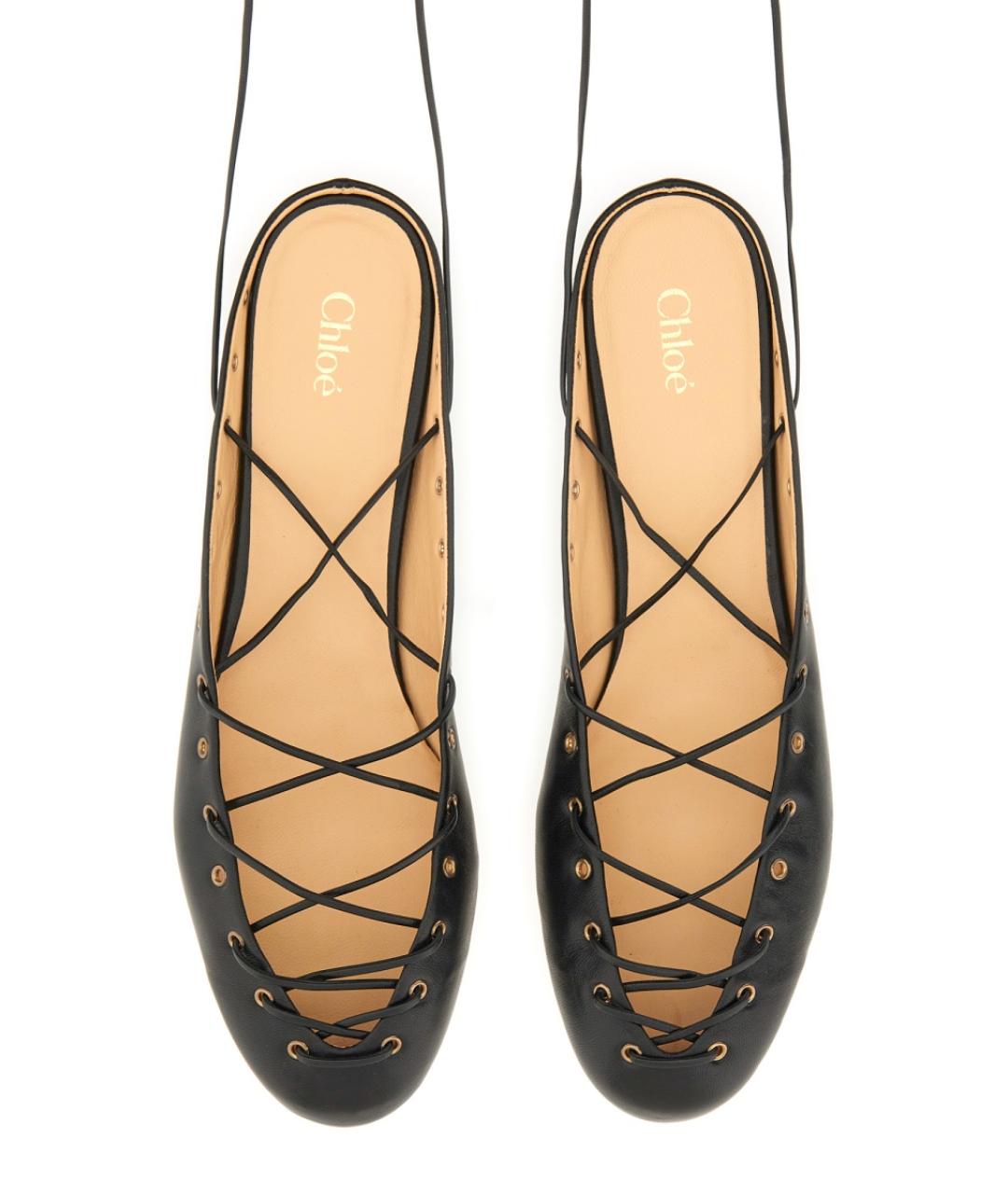 CHLOE Черные кожаные балетки, фото 4