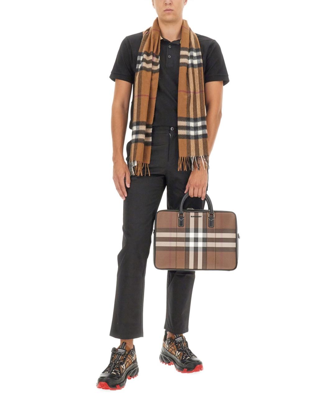 BURBERRY Черные хлопковые повседневные брюки, фото 2