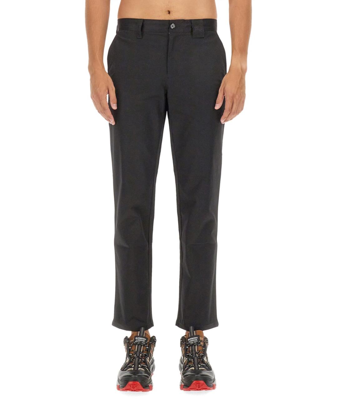 BURBERRY Черные хлопковые повседневные брюки, фото 5