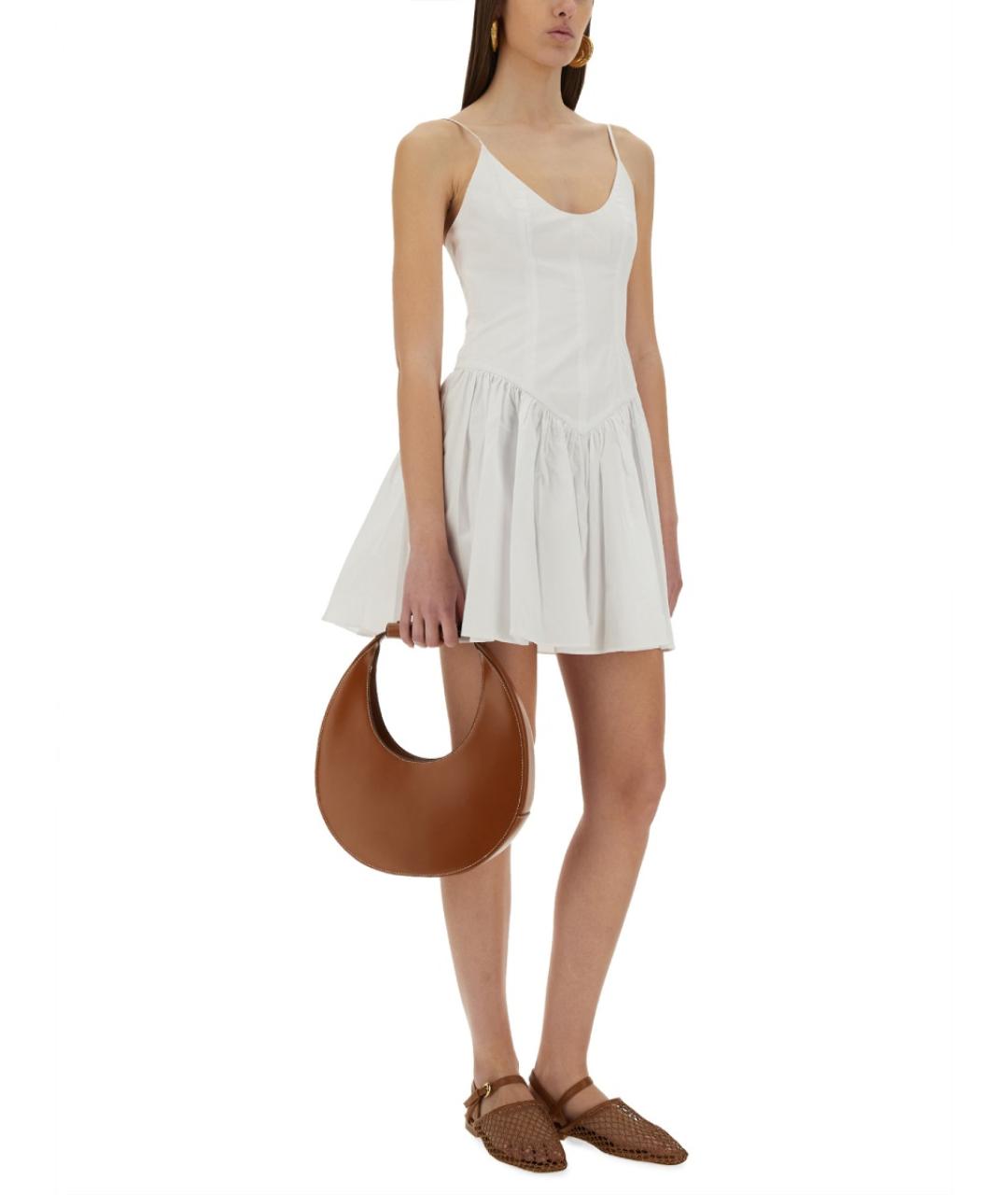 STAUD Белое хлопковое повседневное платье, фото 2