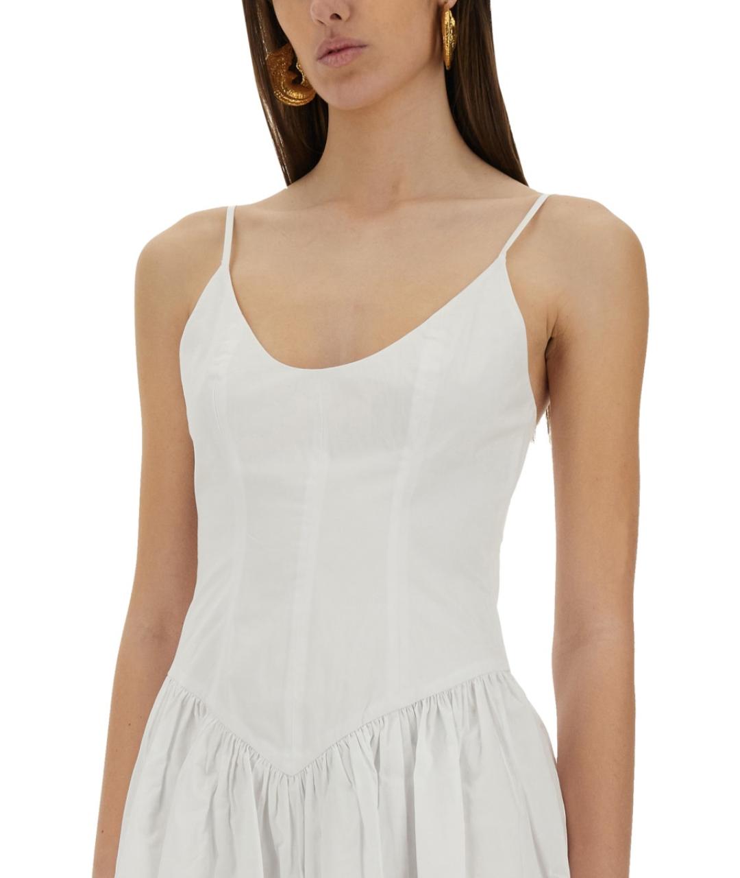 STAUD Белое хлопковое повседневное платье, фото 4