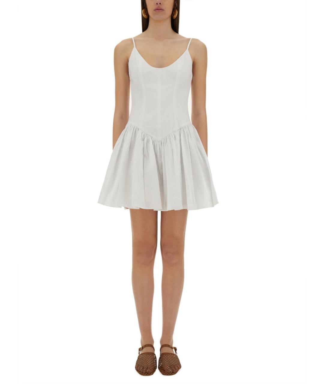 STAUD Белое хлопковое повседневное платье, фото 5