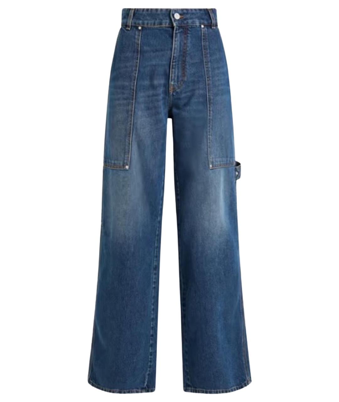 STELLA MCCARTNEY Синие хлопко-полиэстеровые прямые джинсы, фото 1