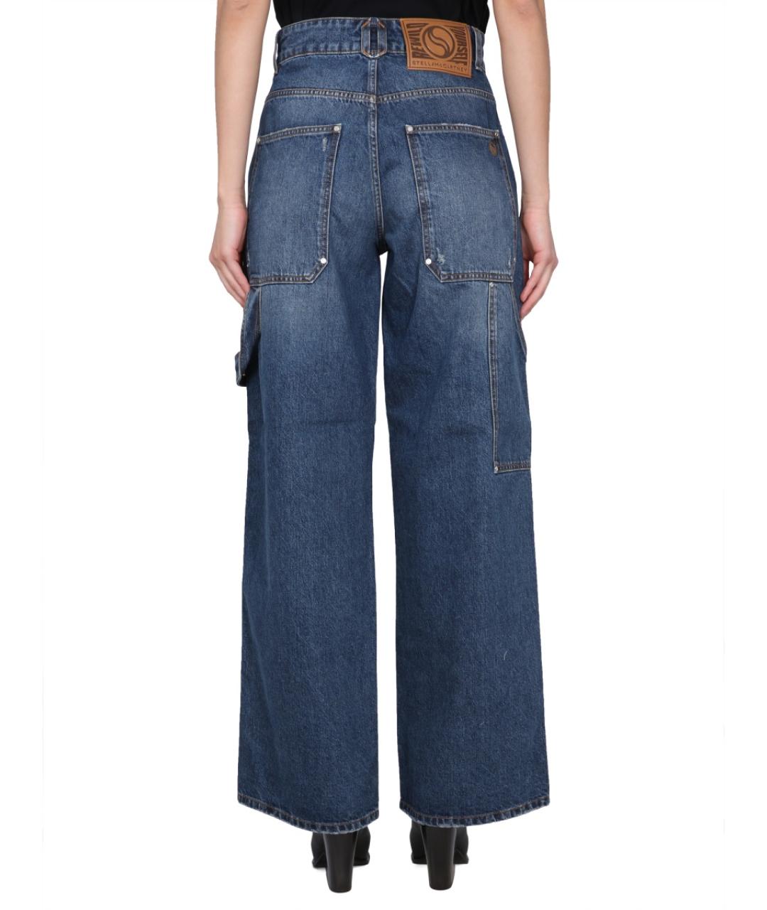 STELLA MCCARTNEY Синие хлопко-полиэстеровые прямые джинсы, фото 4