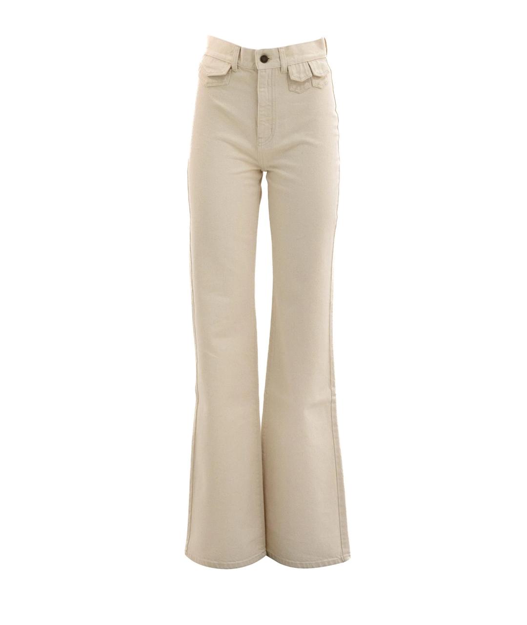 CHLOE Белые хлопковые прямые джинсы, фото 1