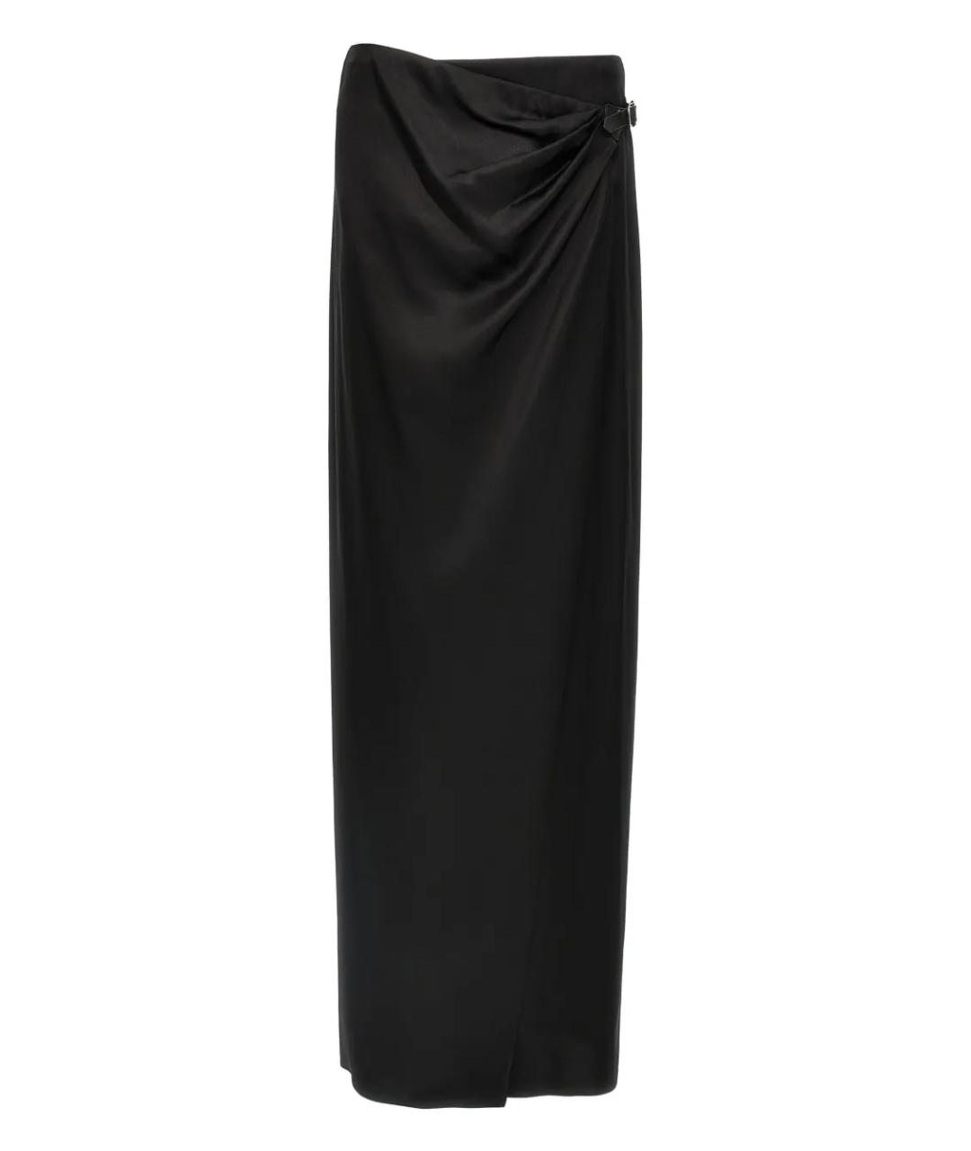TOM FORD Черная шелковая юбка макси, фото 1