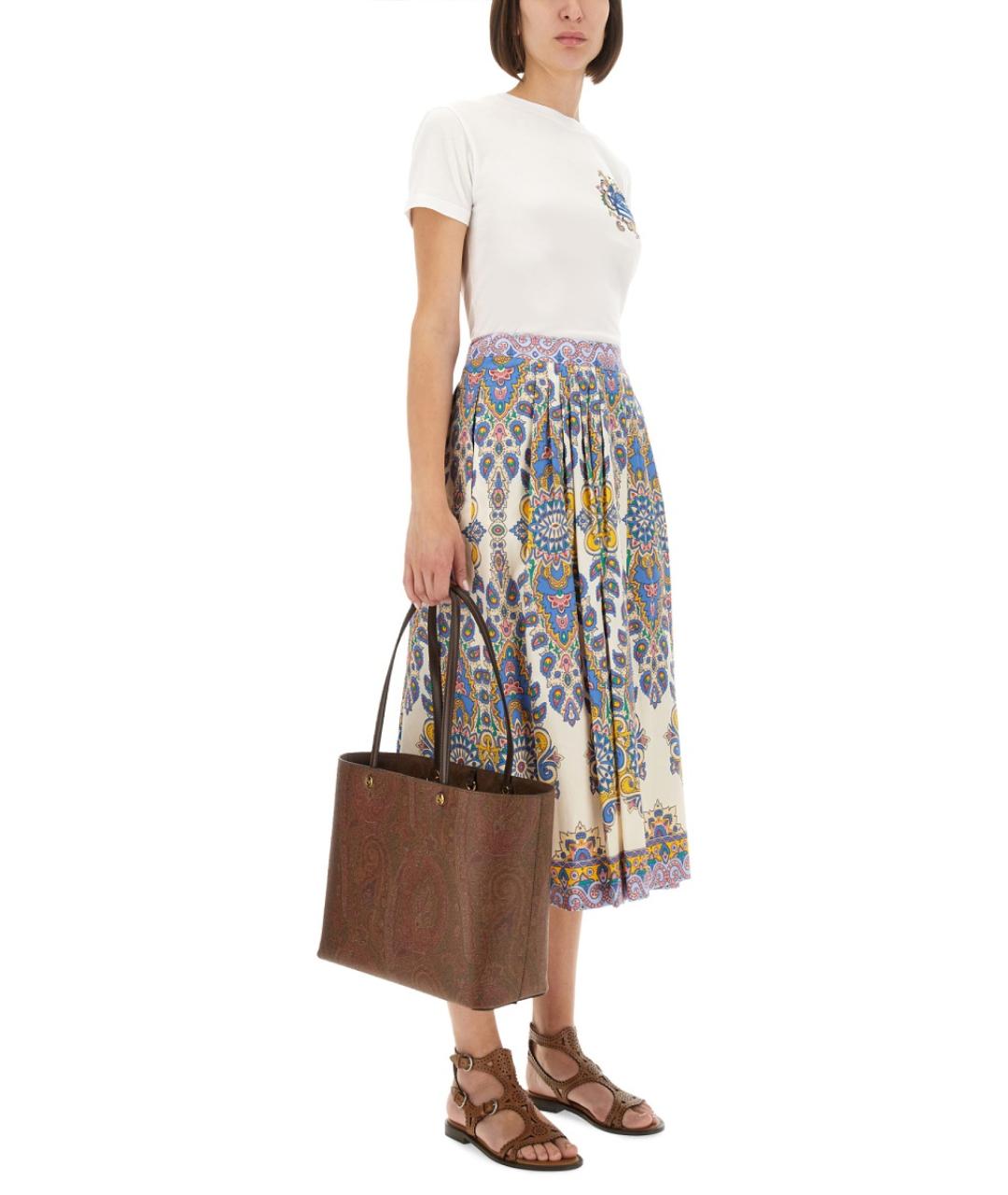 ETRO Мульти хлопковая юбка миди, фото 3
