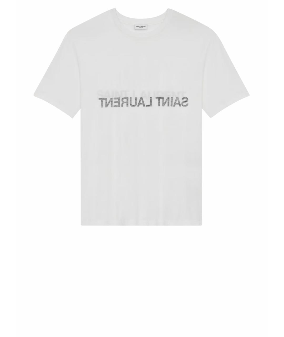 SAINT LAURENT Белая хлопковая футболка, фото 1