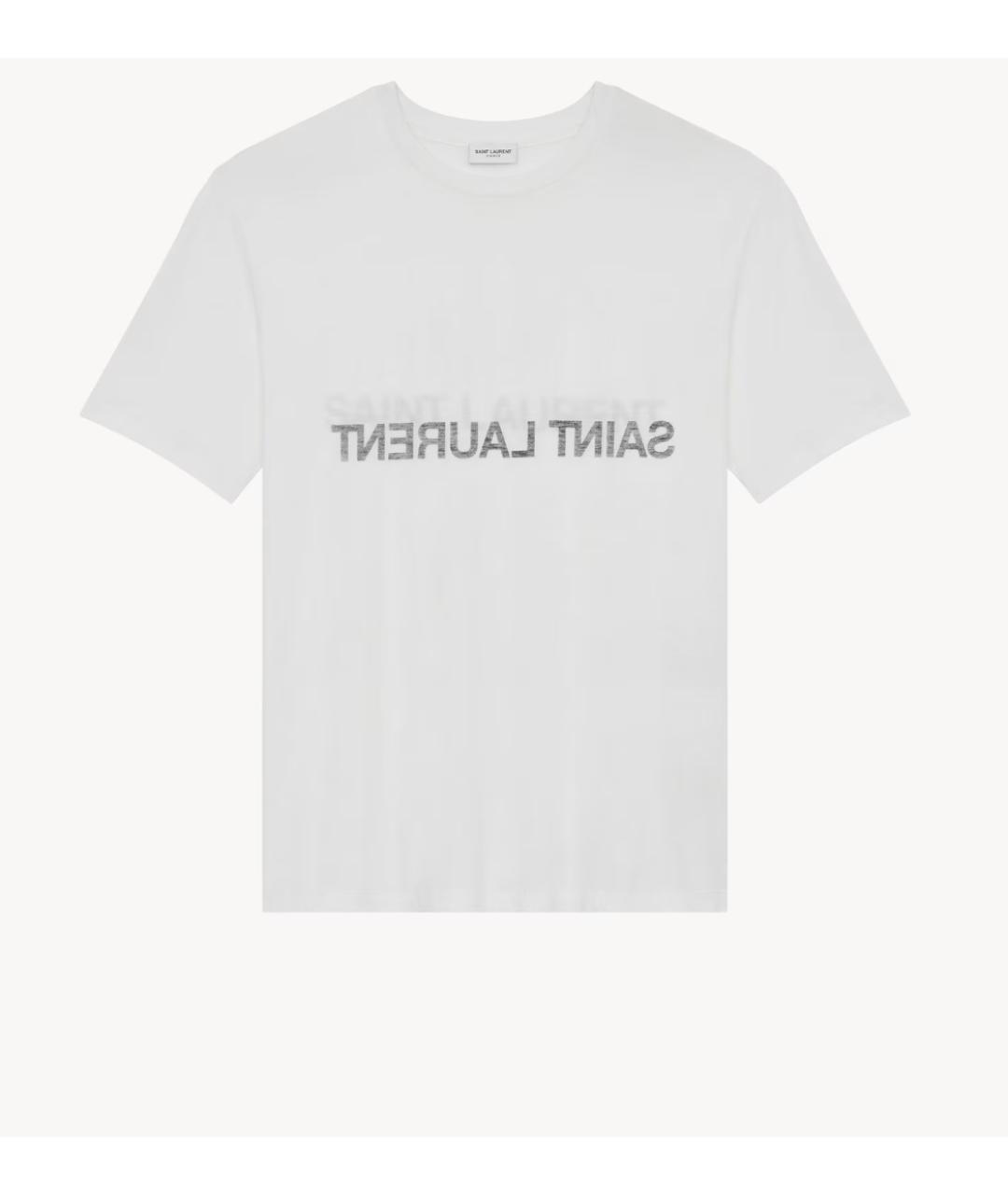 SAINT LAURENT Белая хлопковая футболка, фото 6