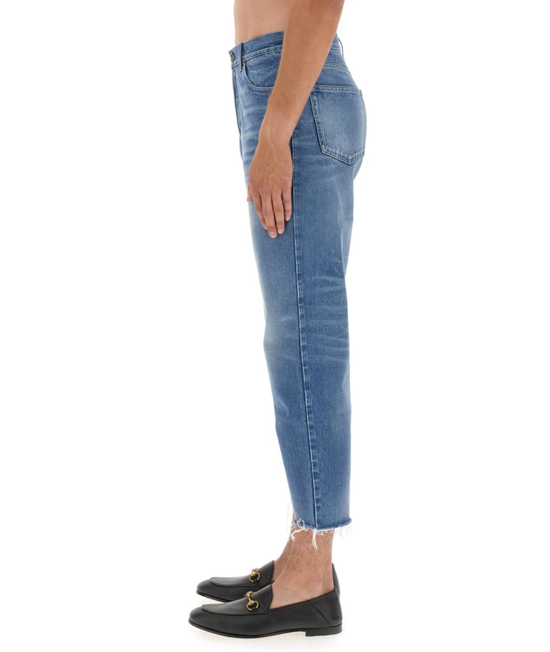 GUCCI Синие хлопковые прямые джинсы, фото 4