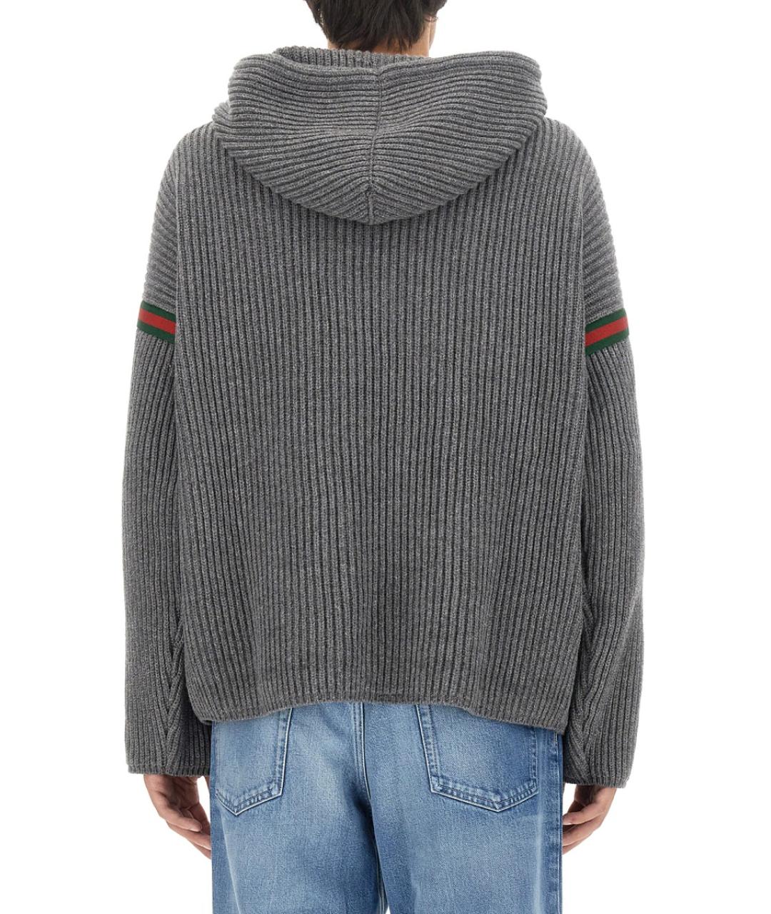 GUCCI Серый шерстяной джемпер / свитер, фото 4
