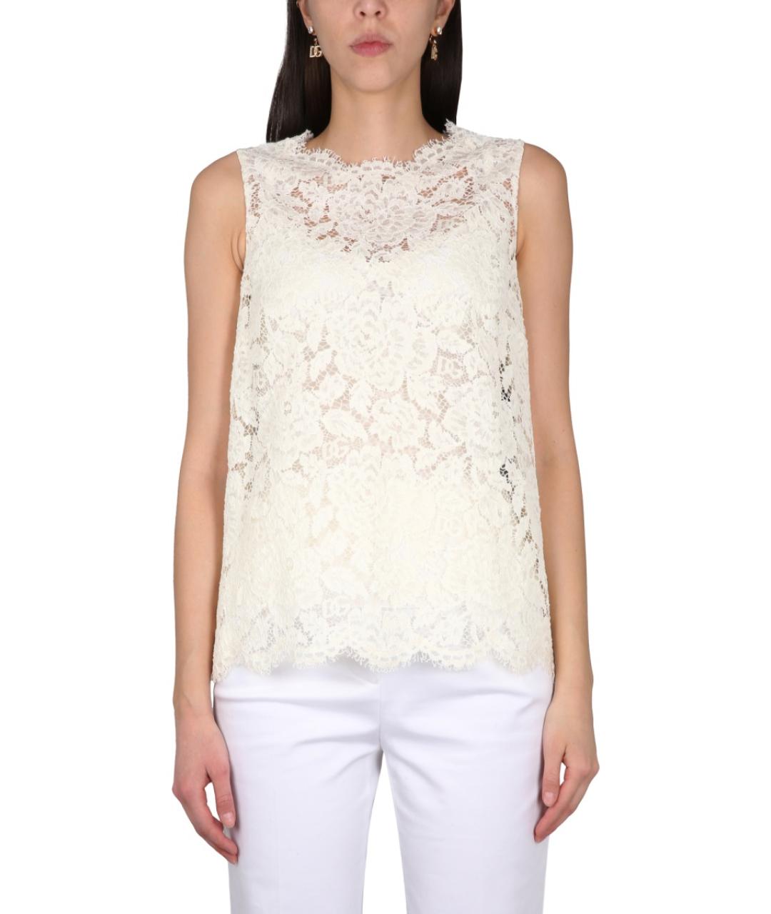 DOLCE&GABBANA Белая вискозная блузы, фото 2