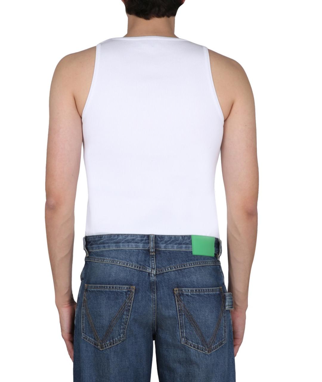 BOTTEGA VENETA Белая хлопковая майка, фото 5