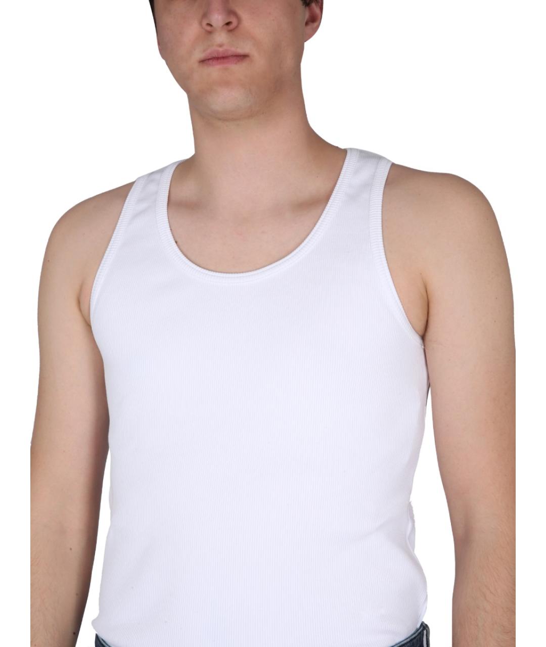 BOTTEGA VENETA Белая хлопковая майка, фото 4