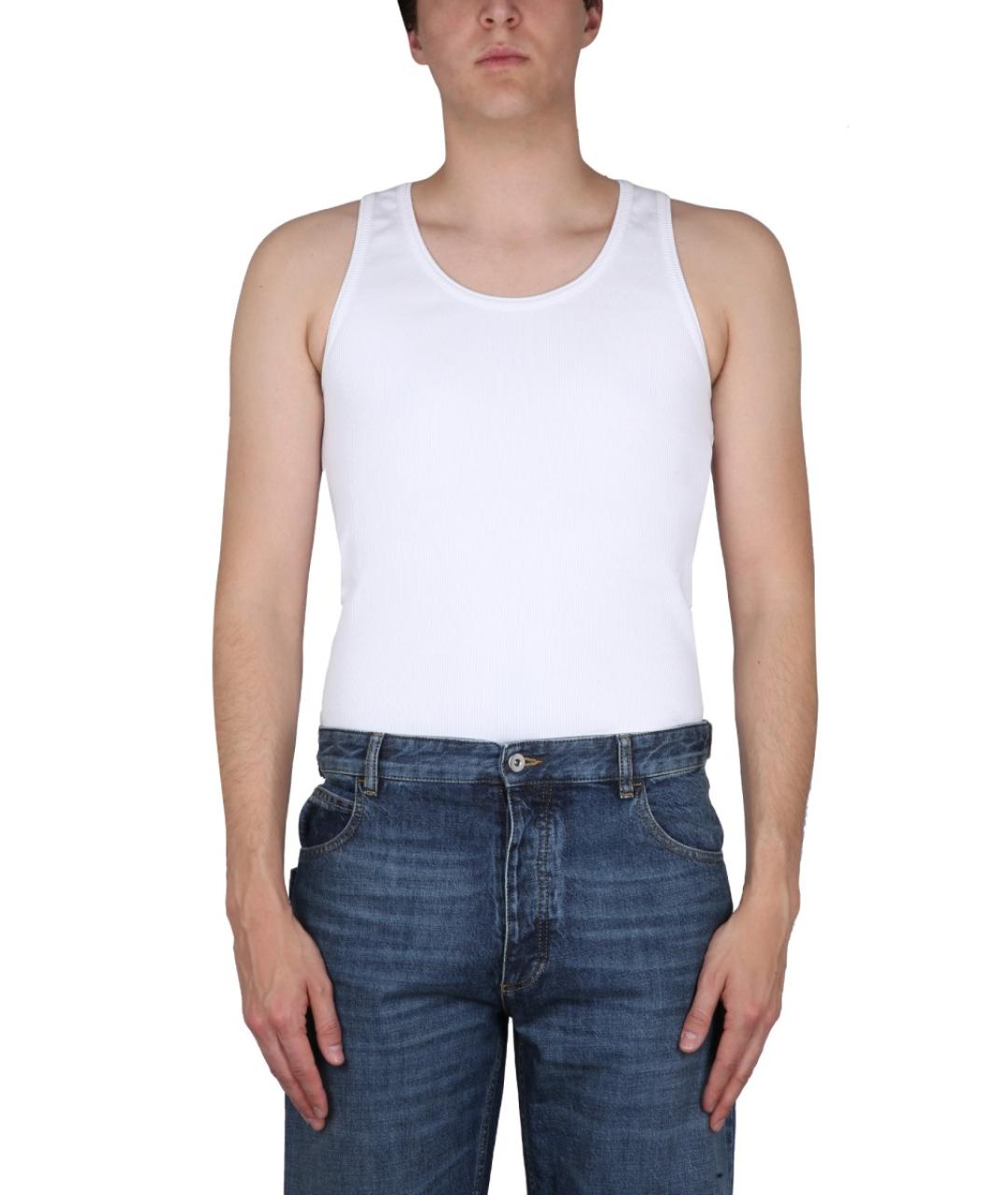 BOTTEGA VENETA Белая хлопковая майка, фото 2